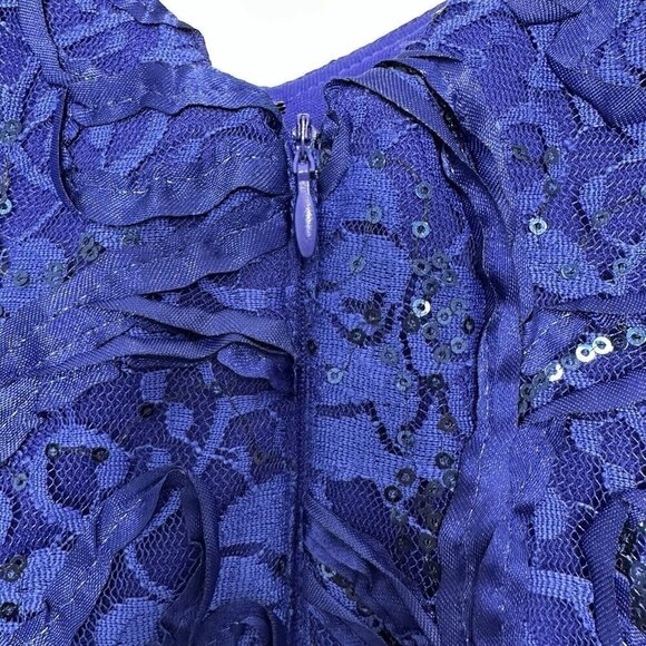 Alex Evenings Maxi Dress Blue Sequin Size 8 - Picture 14 of 14